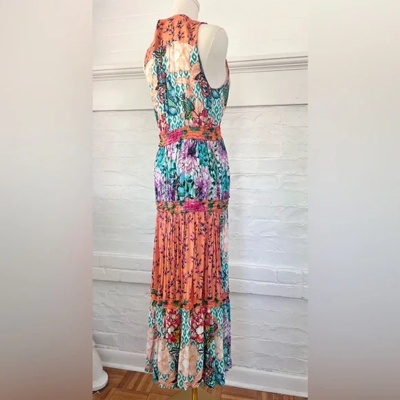 Lula Soul Floral Patchwork Sleeveless Maxi Dress Boho Tiered Sundress - Picture 6 of 15